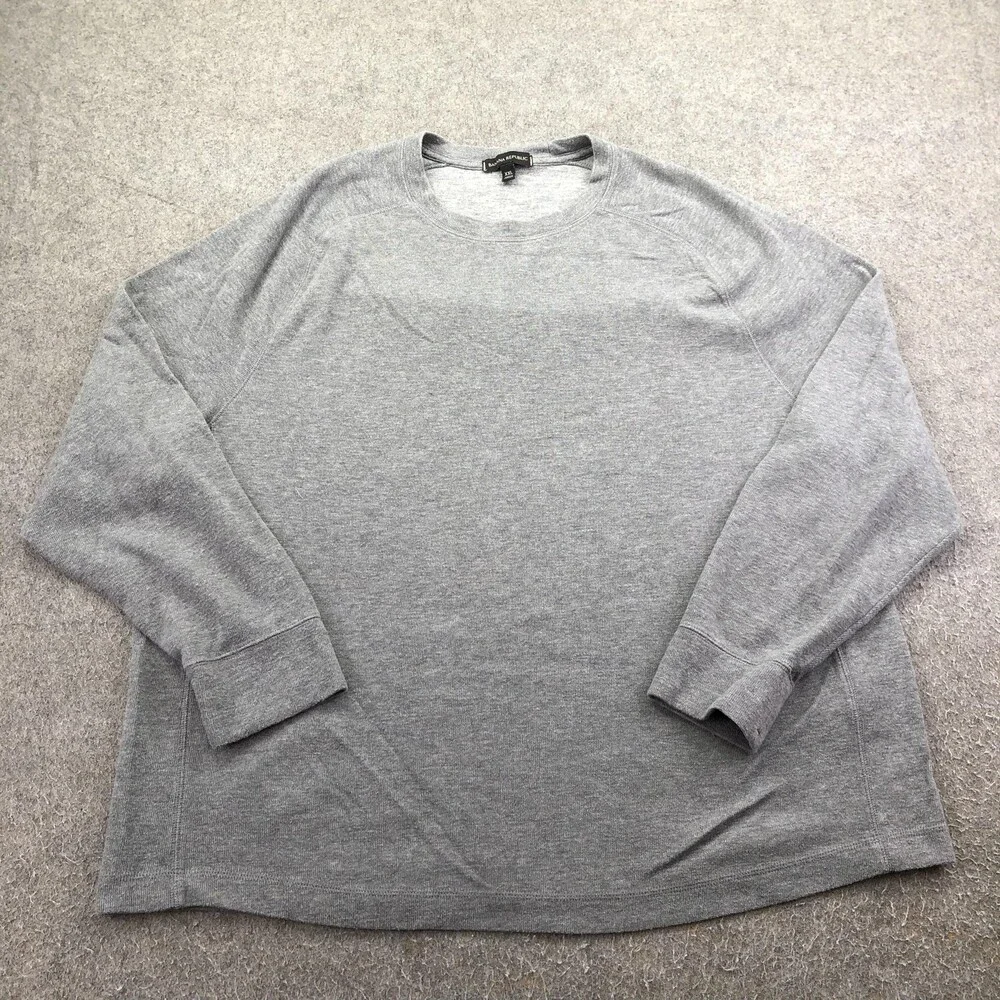 Banana Republic Sweater Mens 2XL Gray Knit Crewneck Pullover Solid Casual